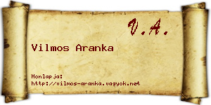 Vilmos Aranka névjegykártya